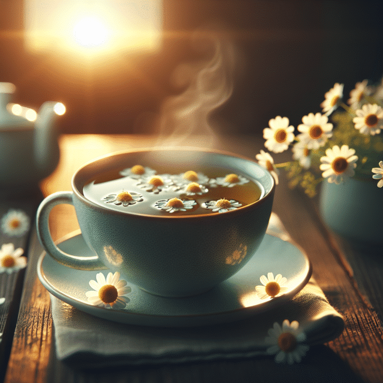 chá de camomila funcional para noites tranquilas