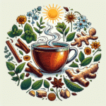 chá funcional de ervas para despertar o corpo