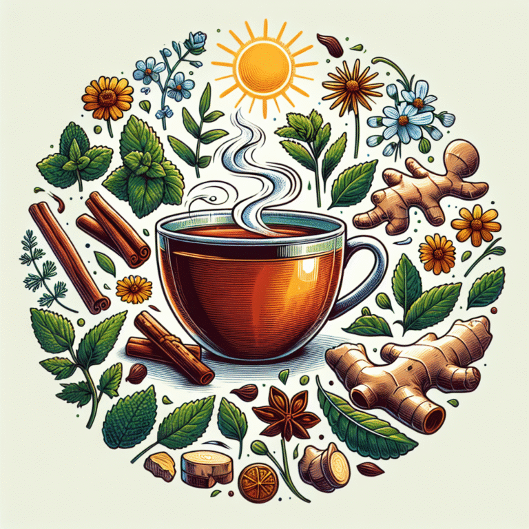 chá funcional de ervas para despertar o corpo