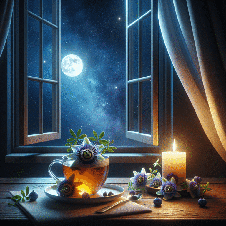 relaxamento garantido com chá de passiflora à noite